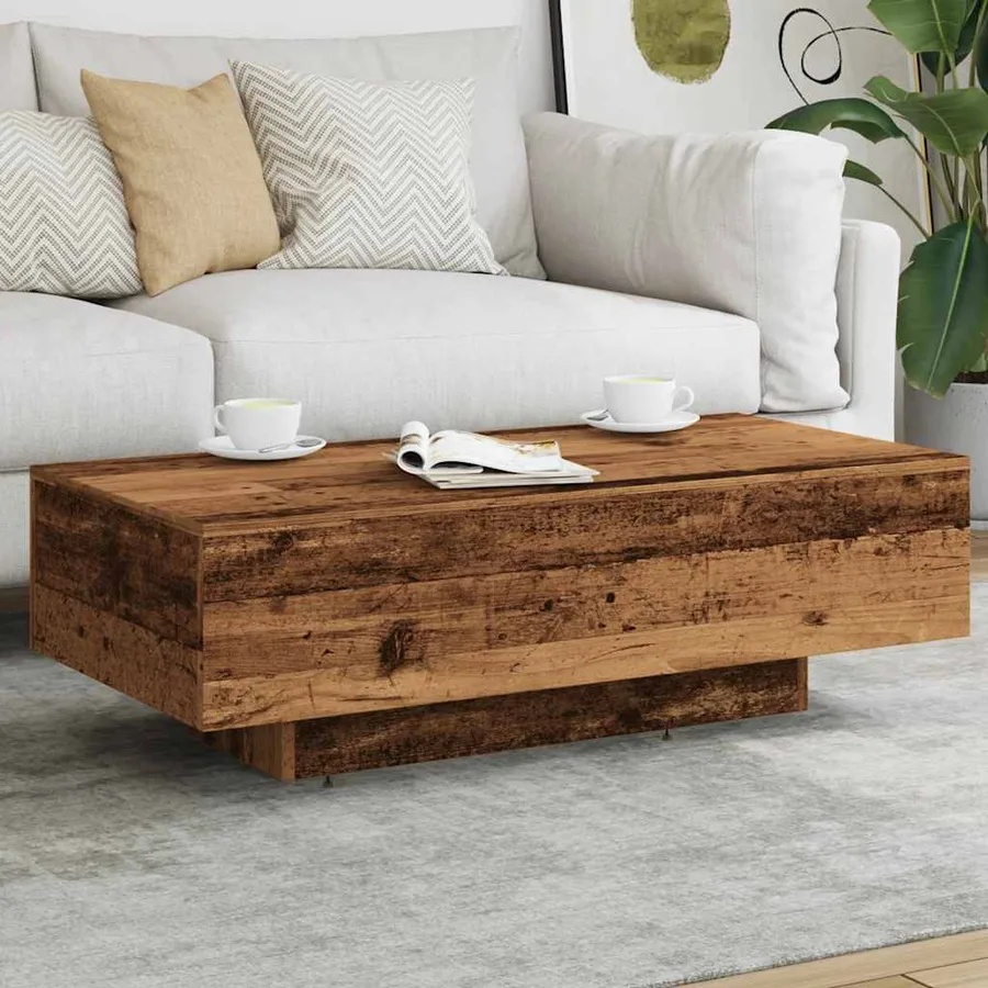 Table basse vieux bois 100x49,5x31 cm bois d'ingénierie - 4