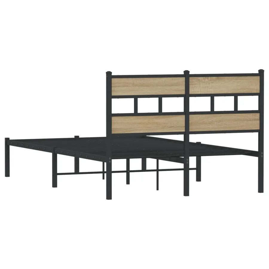 Cadre de lit en métal sans matelas chêne sonoma 120x190 cm - 6