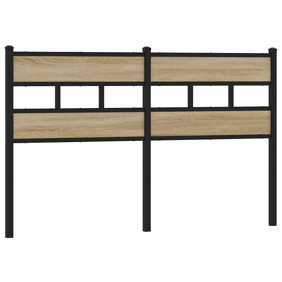 Tête de lit de remplacement chêne sonoma 135 cm fer et bois d’ingénierie - 2