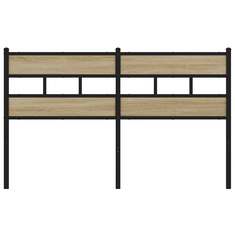 Tête de lit de remplacement chêne sonoma 135 cm fer et bois d’ingénierie - 3