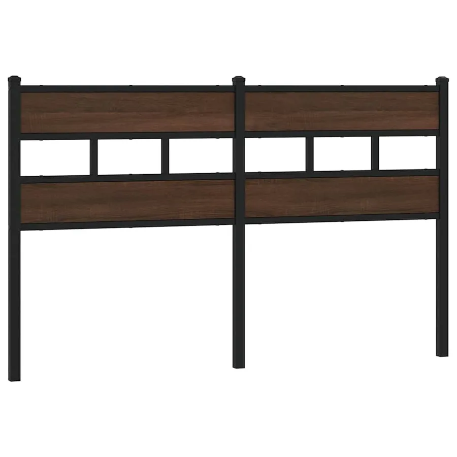 Tête de lit de remplacement chêne marron 135 cm acier et bois d'ingénierie - 2