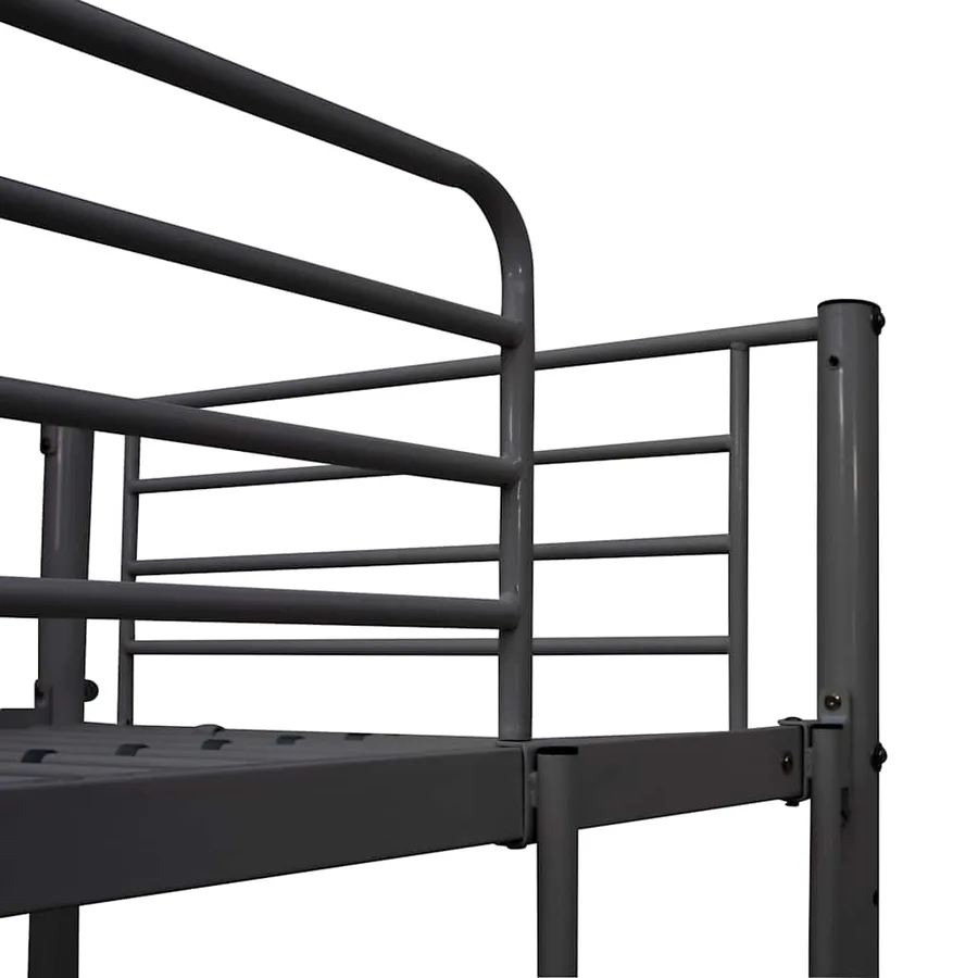 Lit superposé avec table sans matelas noir métal 90x200 cm - 5