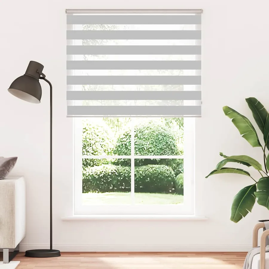 Store zèbre gris clair largeur du tissu 145,9 cm polyester - 2