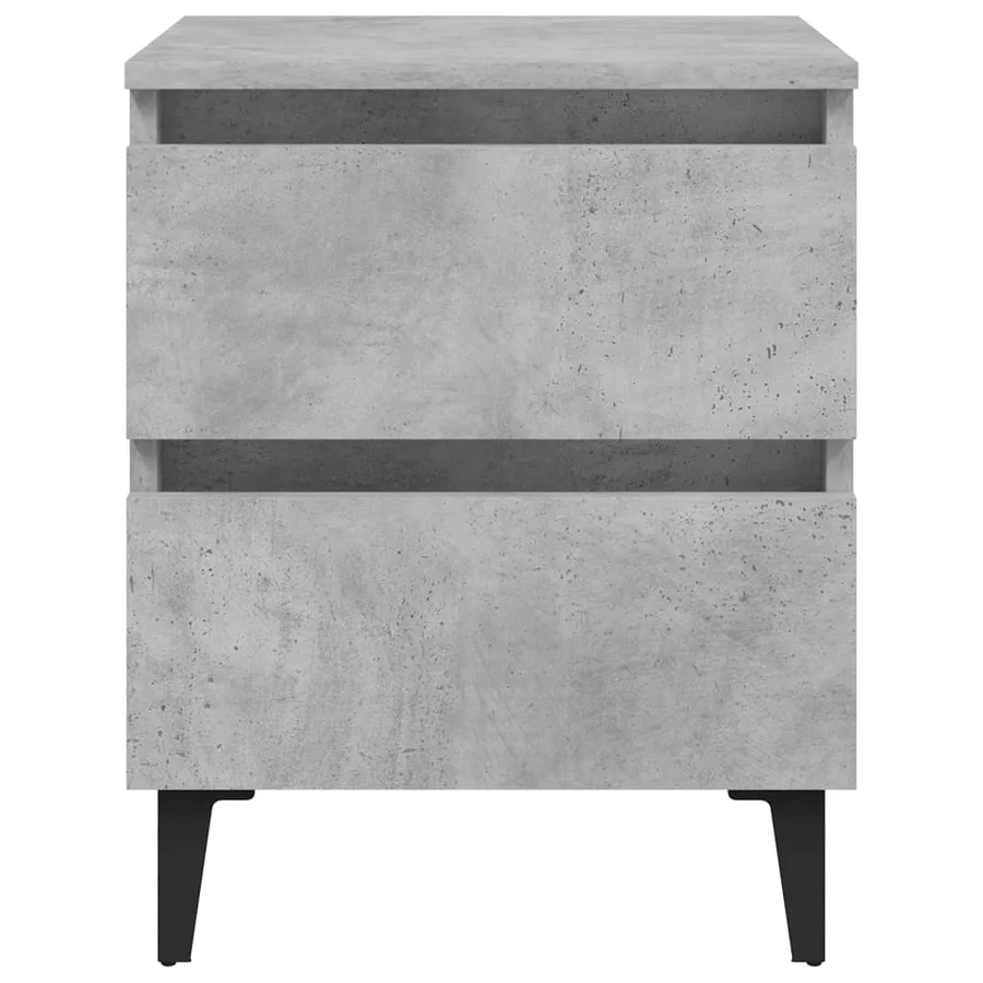 Table de chevet gris béton 40x35x50 cm bois d'ingénierie - 3