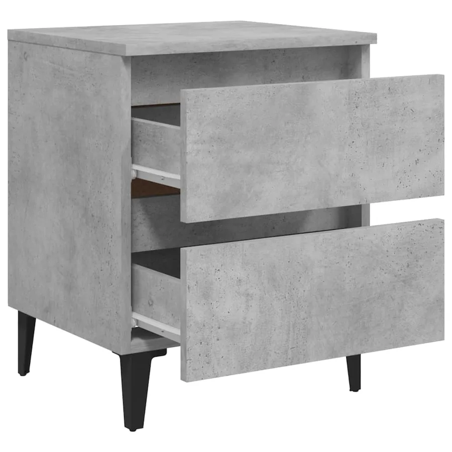 Table de chevet gris béton 40x35x50 cm bois d'ingénierie - 5
