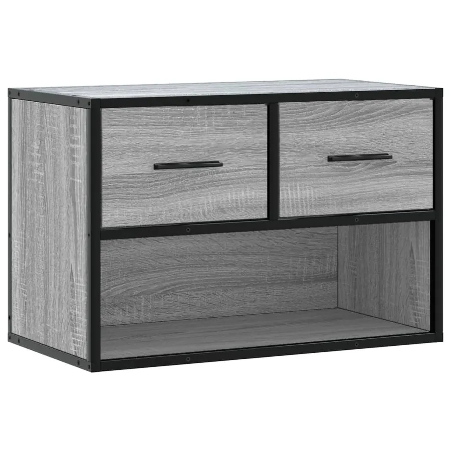 Meuble TV sonoma gris 60x31x39,5 cm bois d'ingénierie et métal - 2