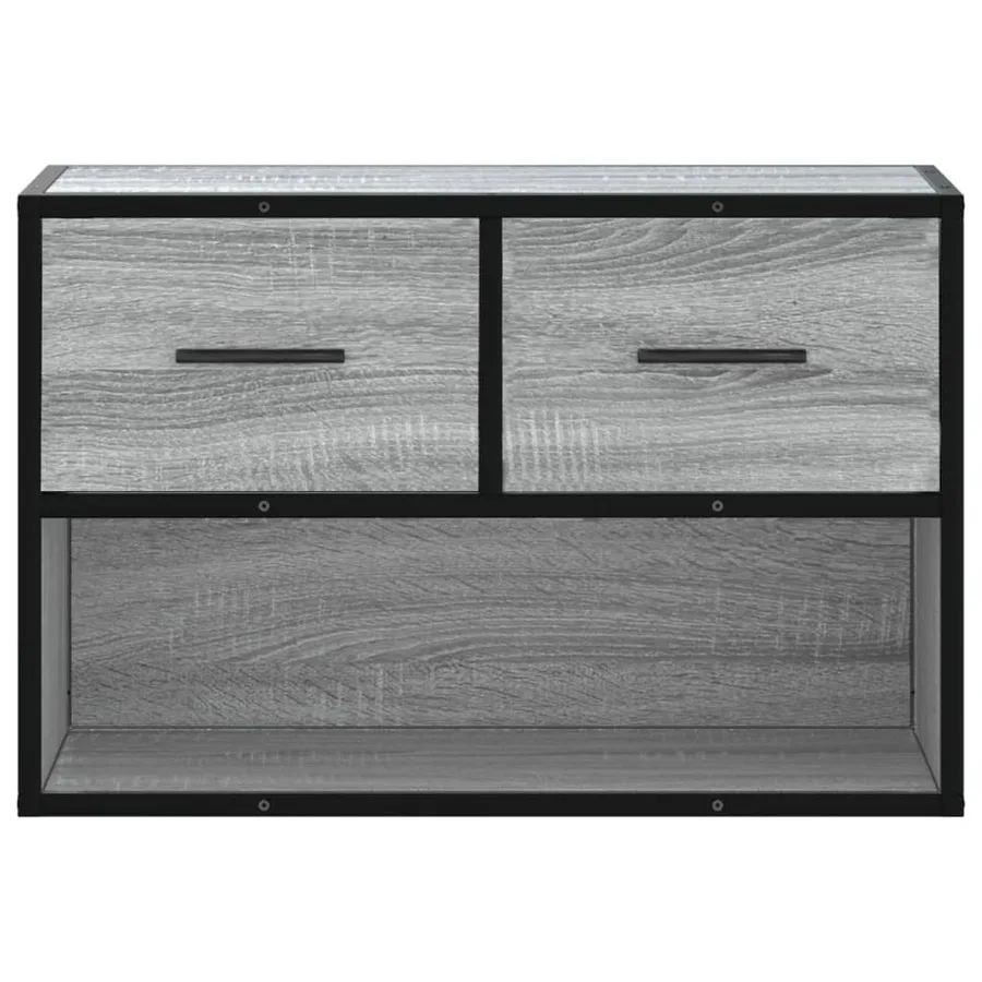 Meuble TV sonoma gris 60x31x39,5 cm bois d'ingénierie et métal - 4