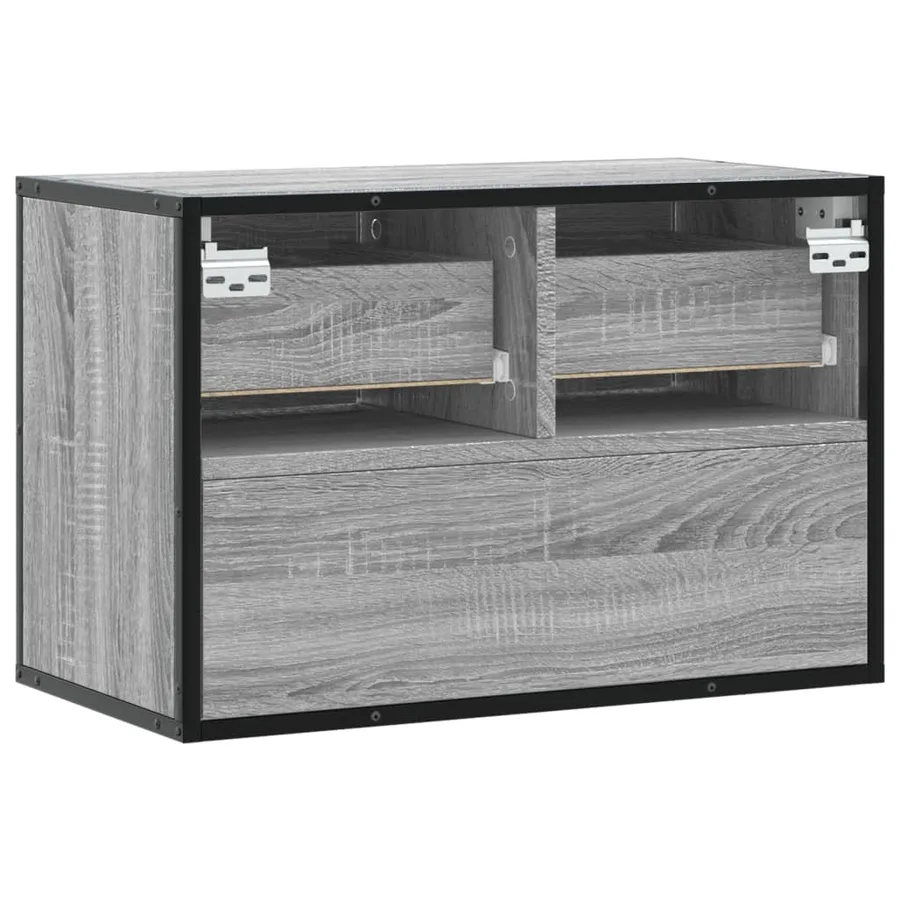Meuble TV sonoma gris 60x31x39,5 cm bois d'ingénierie et métal - 6