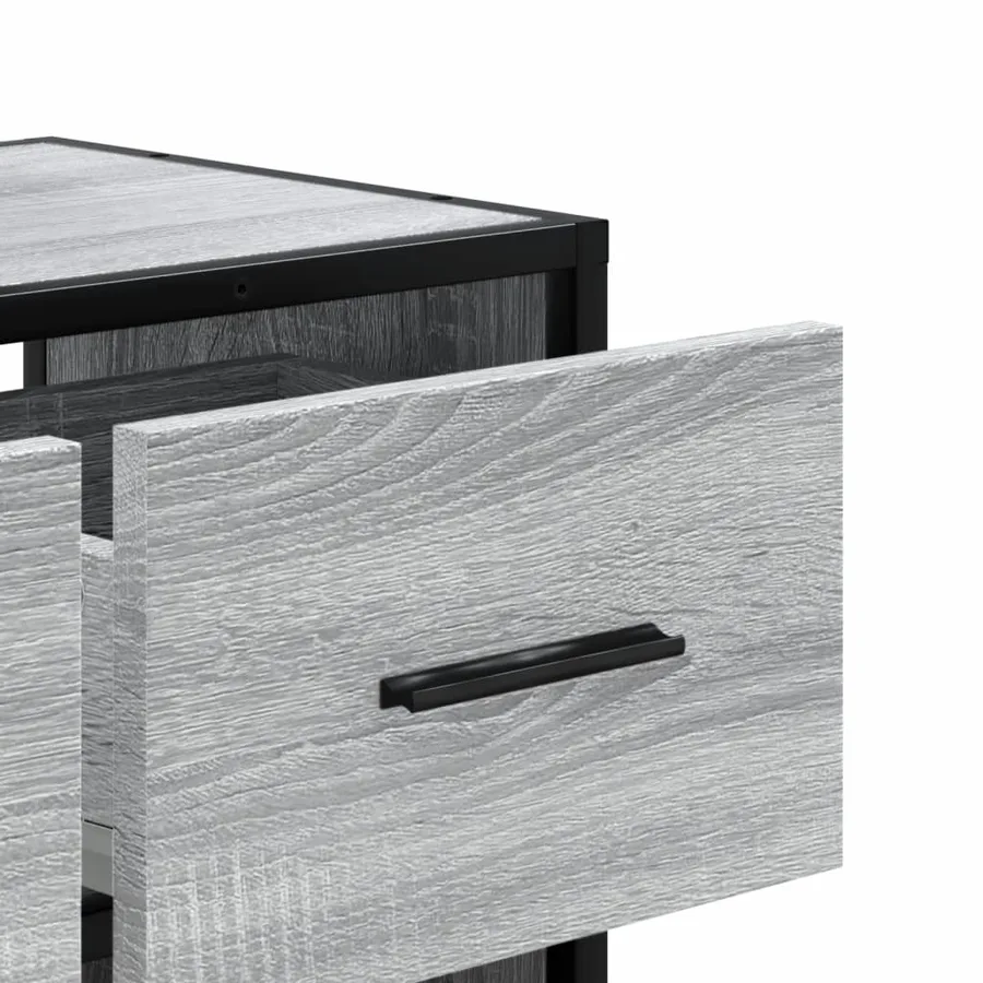 Meuble TV sonoma gris 60x31x39,5 cm bois d'ingénierie et métal - 8