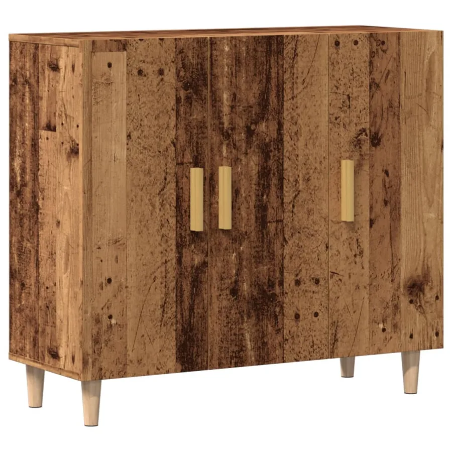 Buffet vieux bois 90x34x80 cm bois d'ingénierie - 2