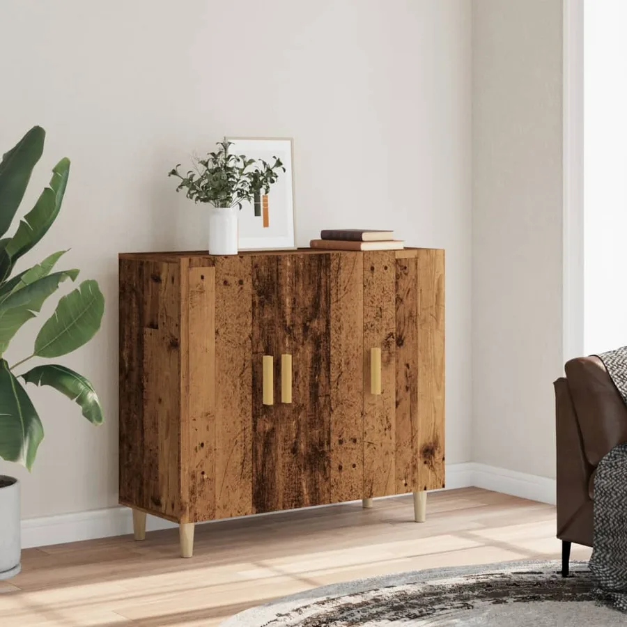 Buffet vieux bois 90x34x80 cm bois d'ingénierie - 3