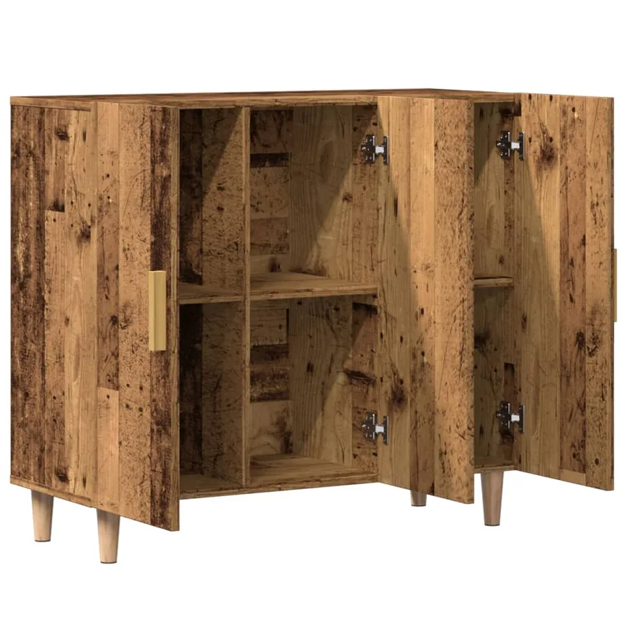 Buffet vieux bois 90x34x80 cm bois d'ingénierie - 6