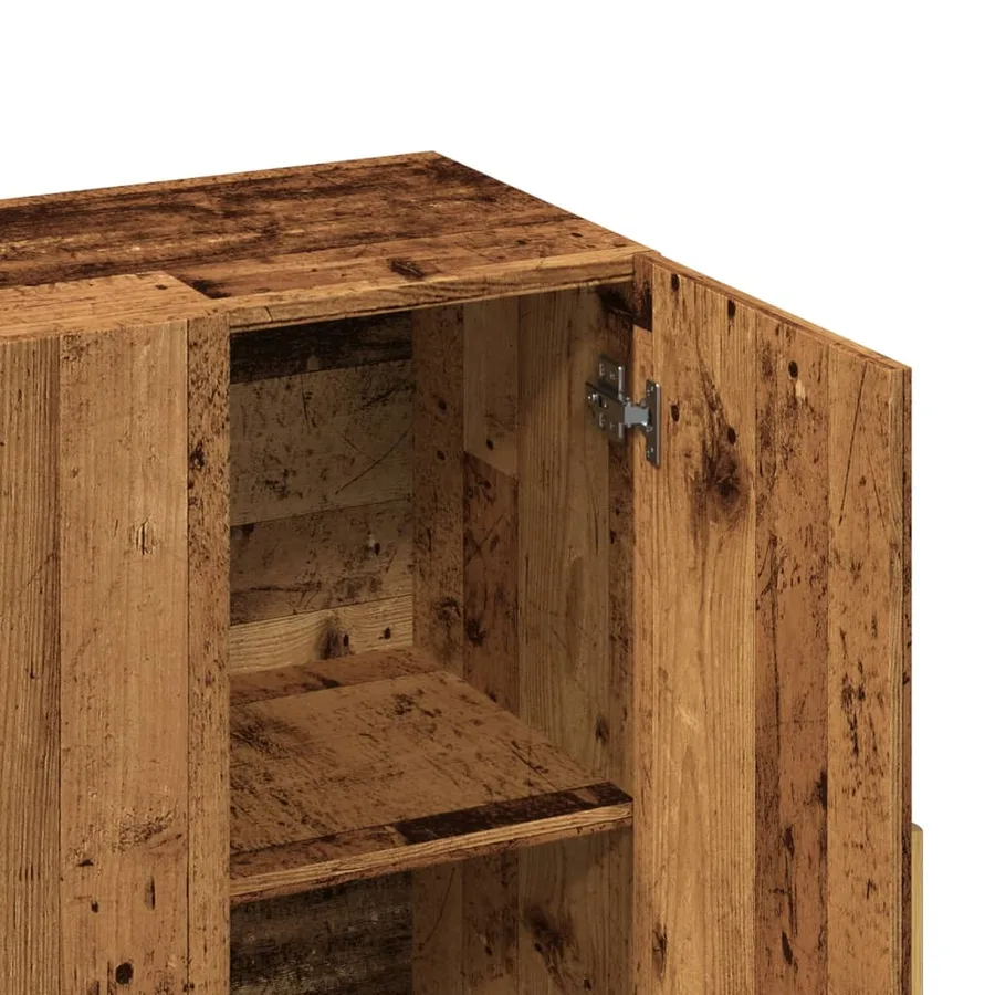 Buffet vieux bois 90x34x80 cm bois d'ingénierie - 9