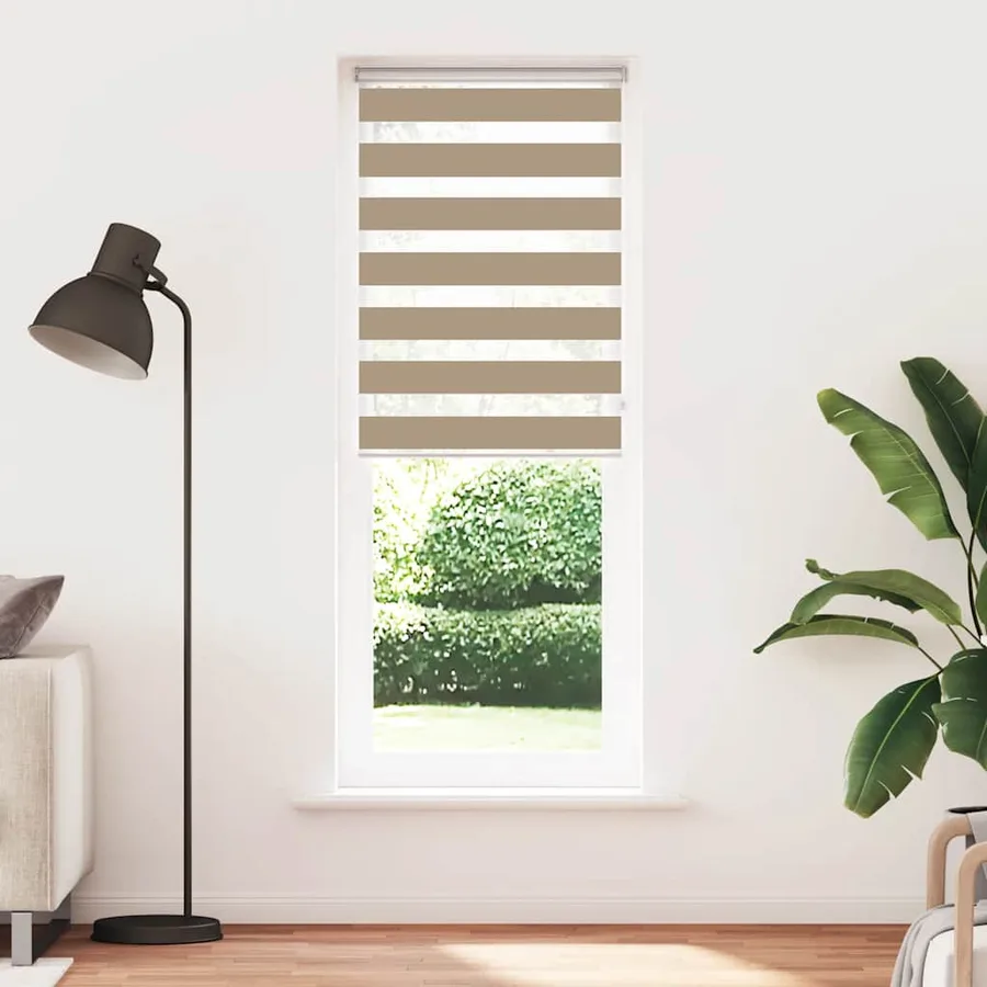 Store zèbre marron sable largeur du tissu 70,9 cm polyester - 2
