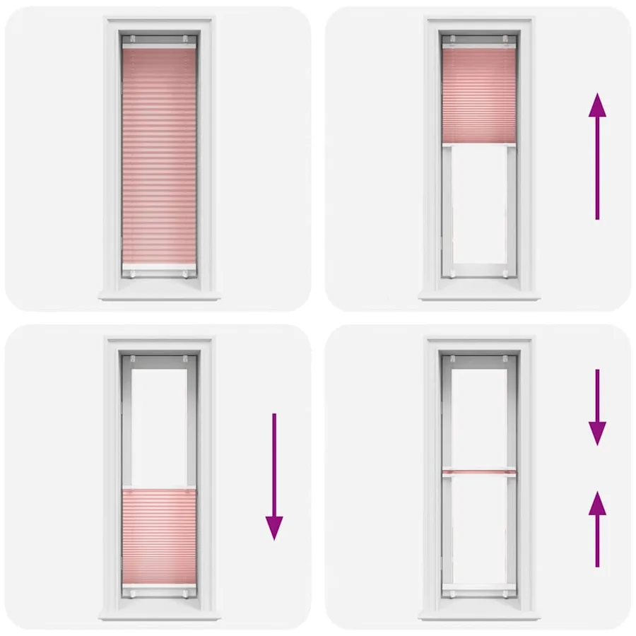 Store plissé rose 40x100 cm largeur du tissu 39,4 cm polyester - 7