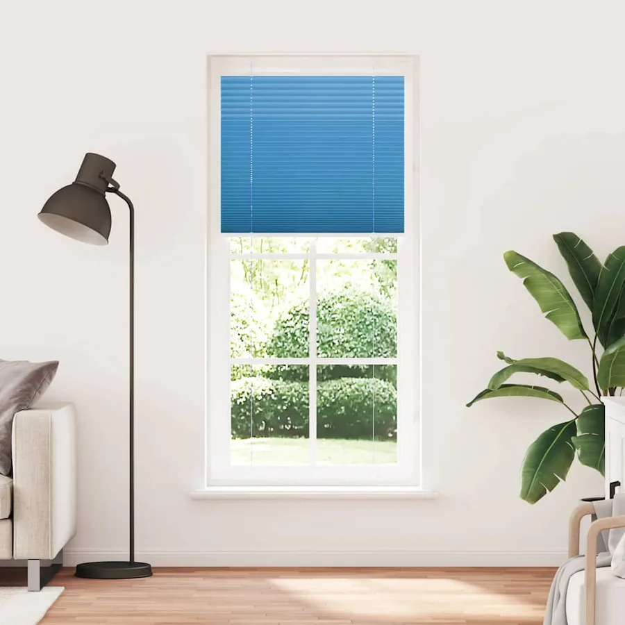 Store plissé bleu 90x200 cm largeur du tissu 89,4 cm polyester - 2