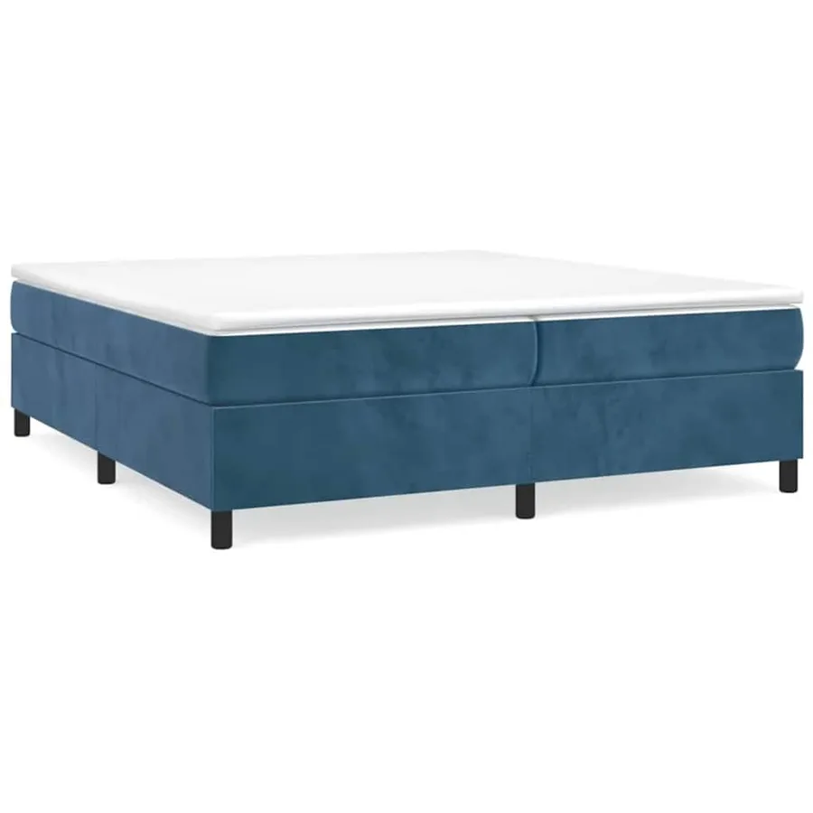 Sommier à lattes de lit et matelas Bleu foncé 200x200cm Velours - 3