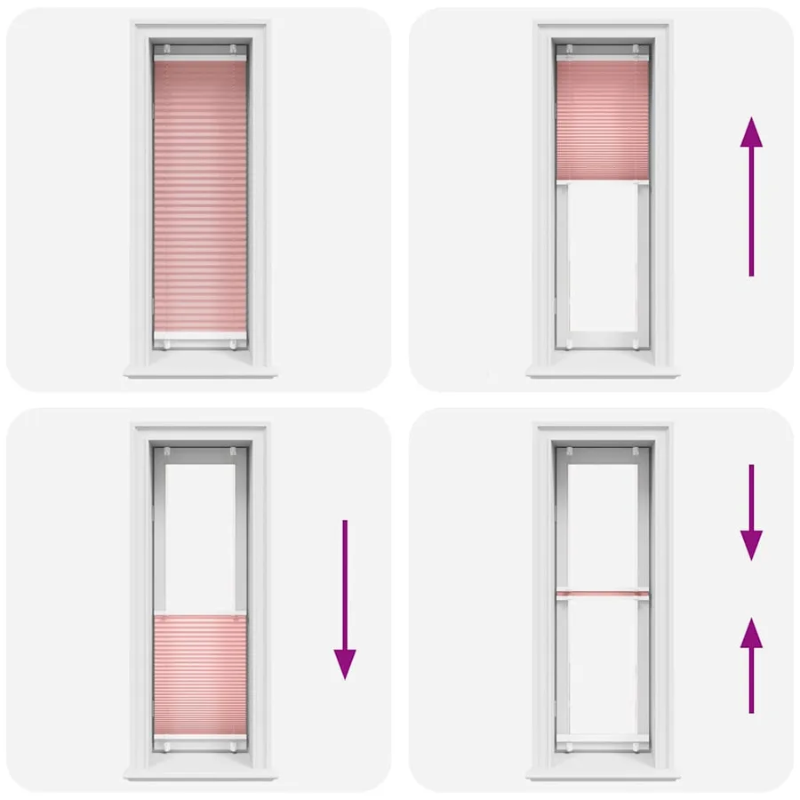 Store plissé rose 50x100 cm largeur du tissu 49,4 cm polyester - 7