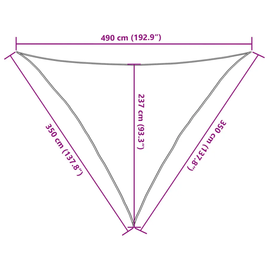 Voile d'ombrage 160 g/m² Blanc 3,5x3,5x4,9 m PEHD - 10