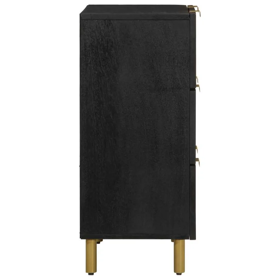 Buffet noir 60x33x75 cm bois d'ingénierie - 4
