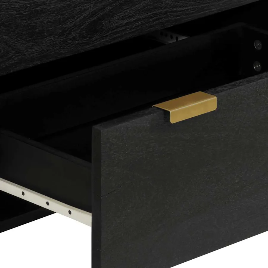 Buffet noir 60x33x75 cm bois d'ingénierie - 7