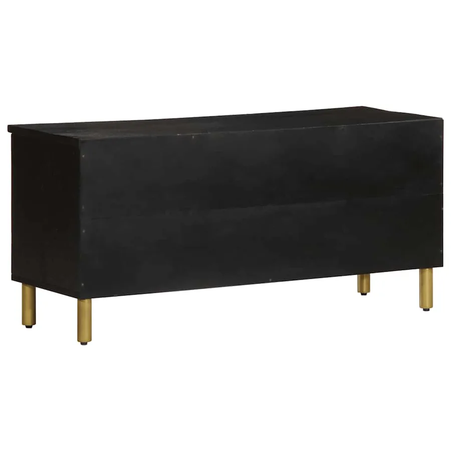 Meuble TV noir 100x33x46 cm bois d'ingénierie - 5