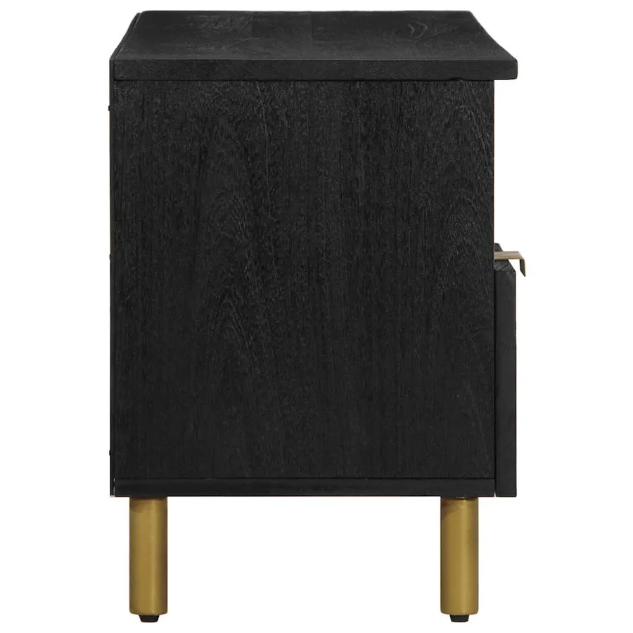 Meuble TV noir 100x33x46 cm bois d'ingénierie - 4