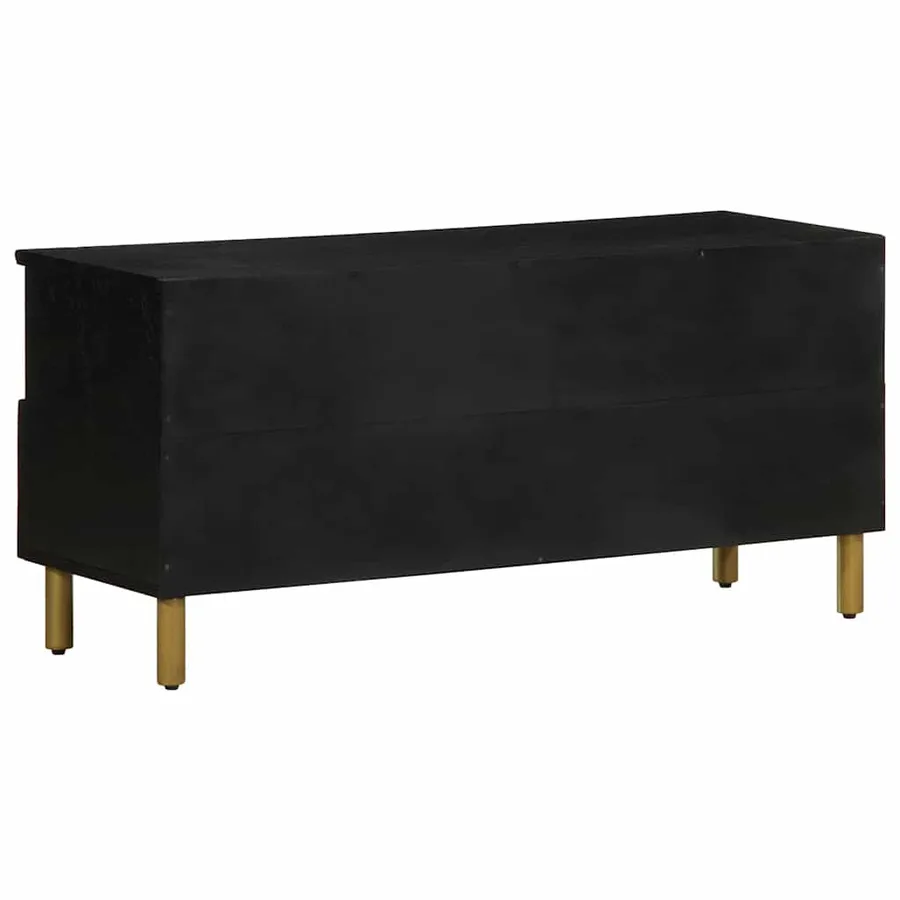 Meuble TV noir 100x33x46 cm bois d'ingénierie - 5