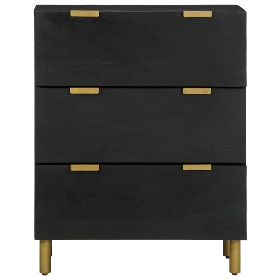 Buffets 2 pcs noir 60x33x75 cm bois d'ingénierie - 4