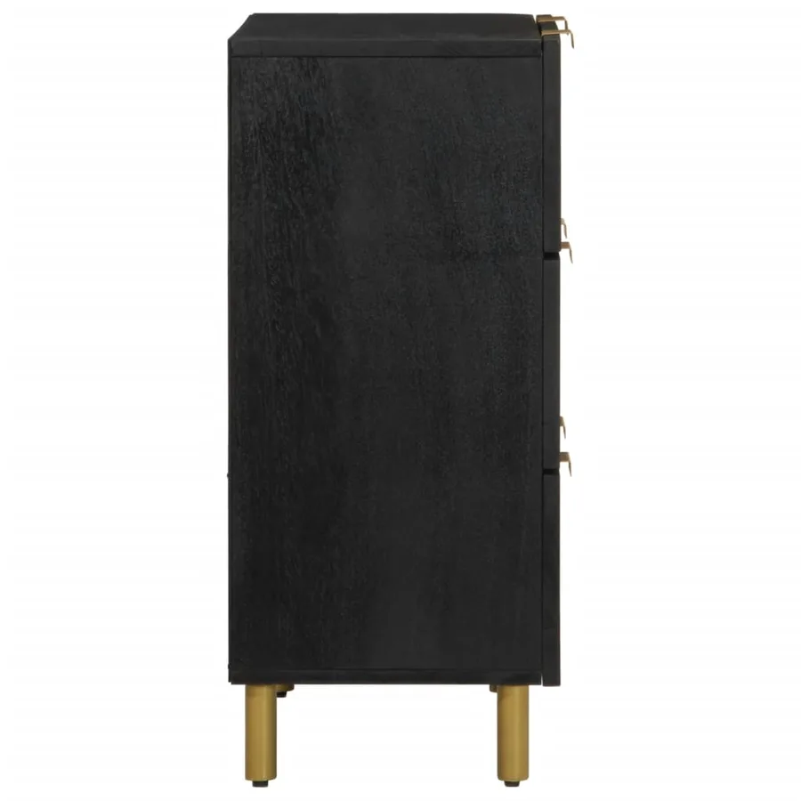 Buffets 2 pcs noir 60x33x75 cm bois d'ingénierie - 5