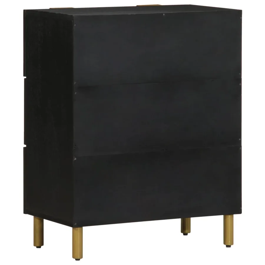 Buffets 2 pcs noir 60x33x75 cm bois d'ingénierie - 6
