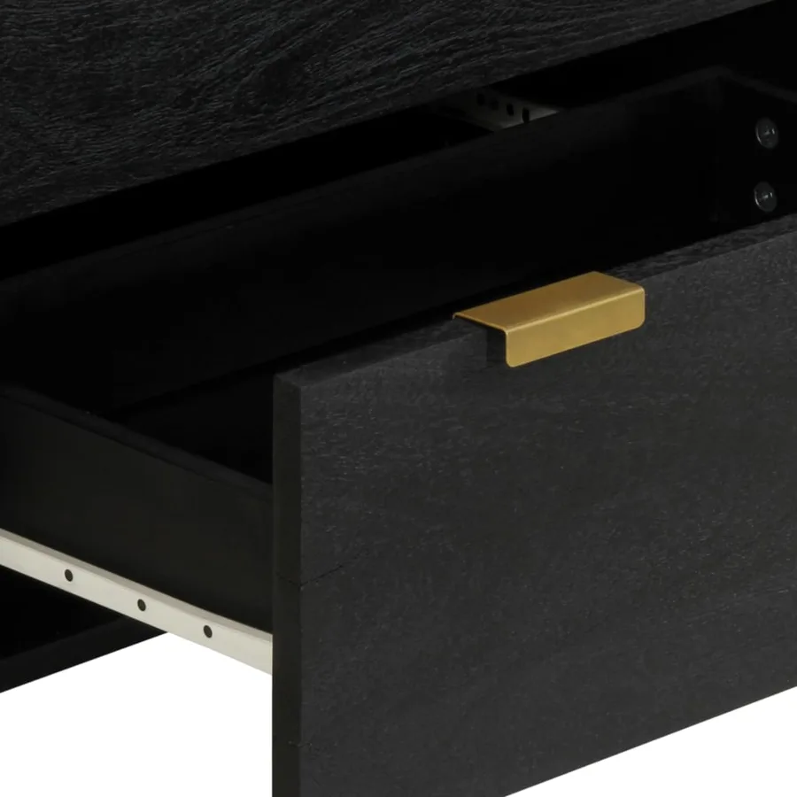 Buffets 2 pcs noir 60x33x75 cm bois d'ingénierie - 8