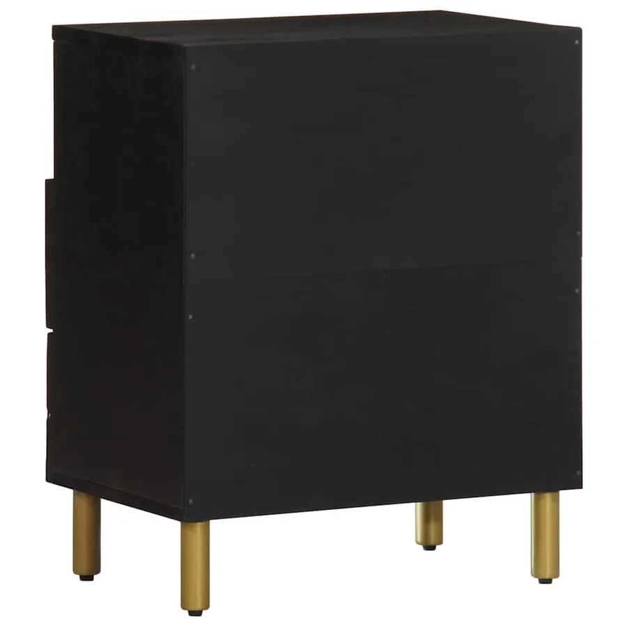Table de chevet noir 50x33x62 cm bois d'ingénierie - 5