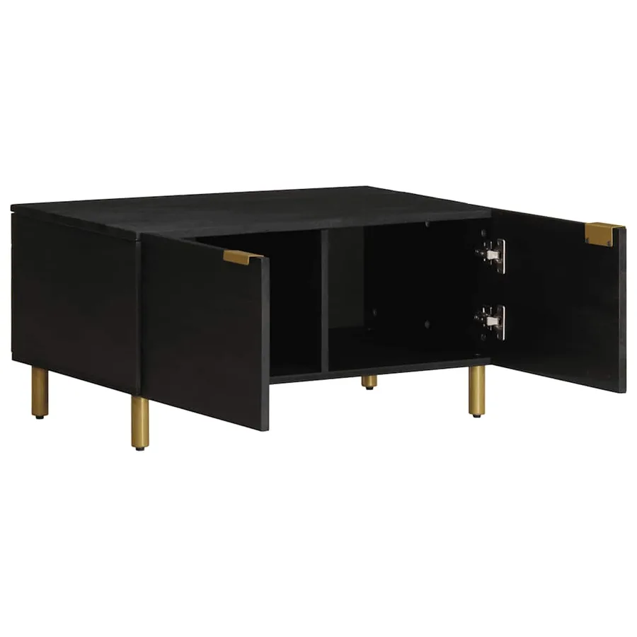 Table basse Noir 80x50x40 cm Bois d'ingénierie - 2