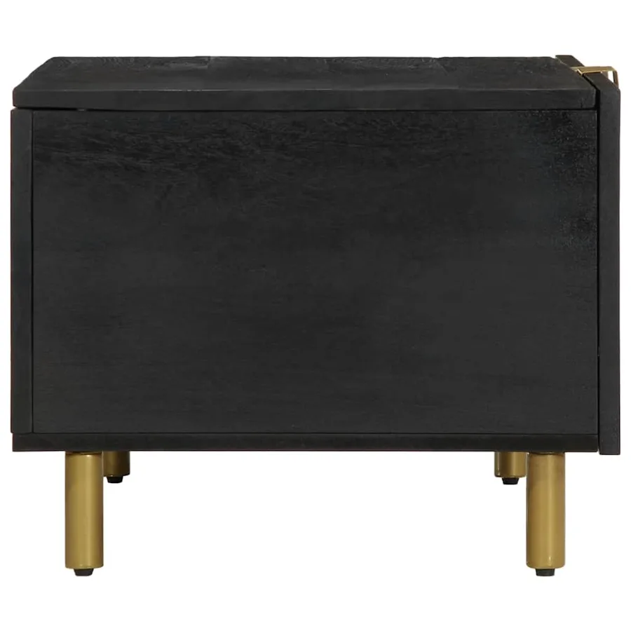 Table basse Noir 80x50x40 cm Bois d'ingénierie - 4