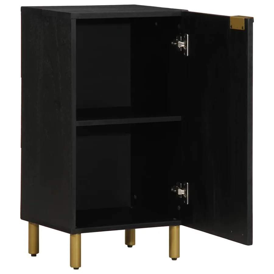Buffet noir 40x33x75 cm bois d'ingénierie - 2