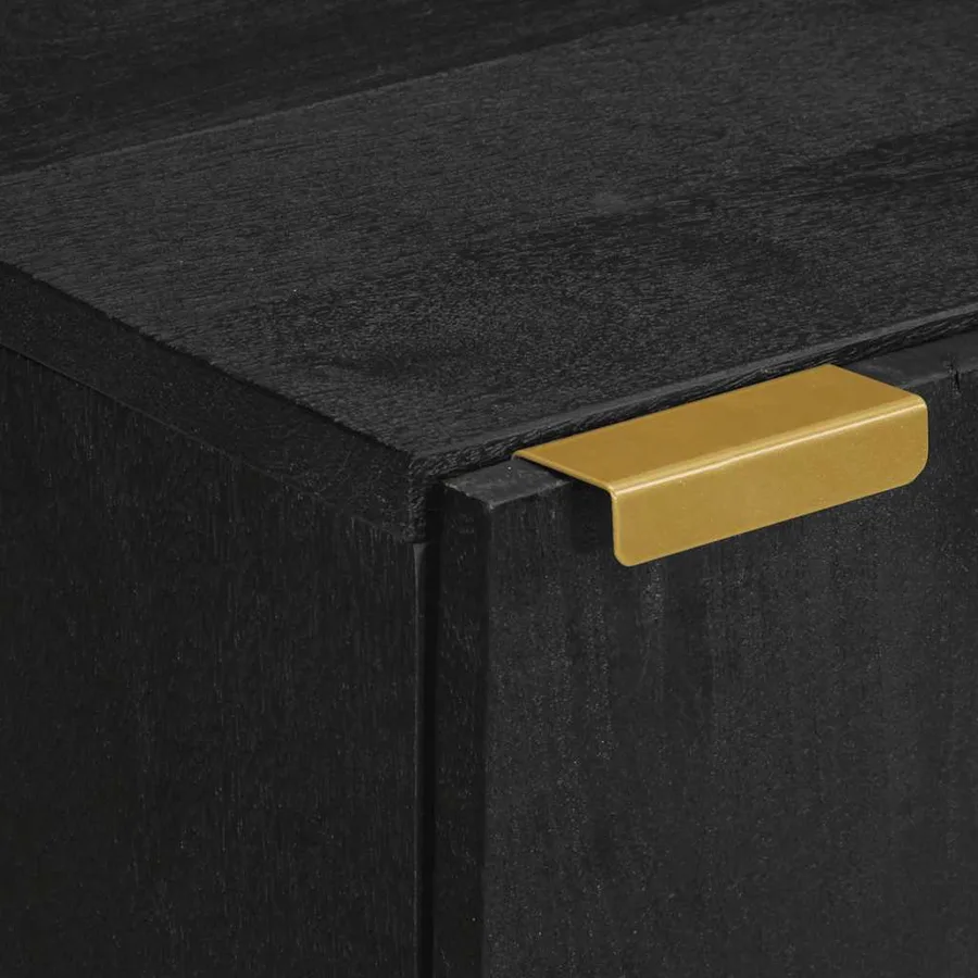 Buffet noir 40x33x75 cm bois d'ingénierie - 7
