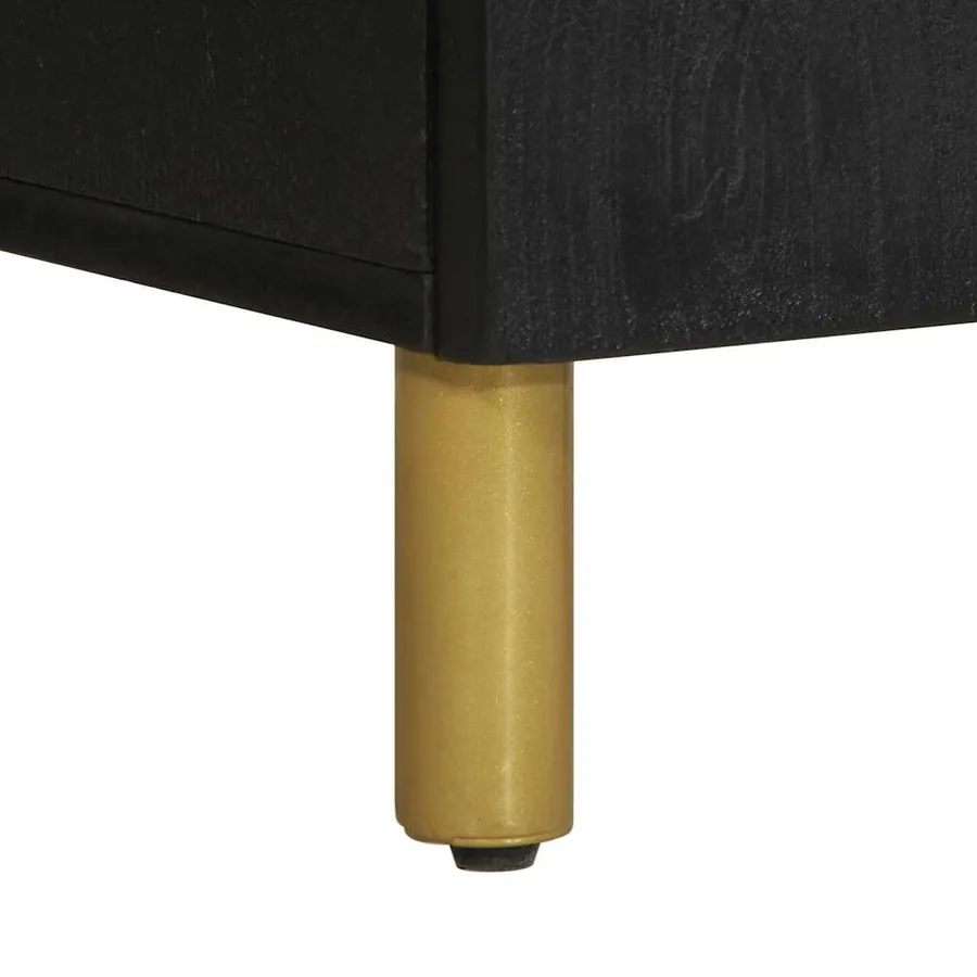 Buffet noir 40x33x75 cm bois d'ingénierie - 8
