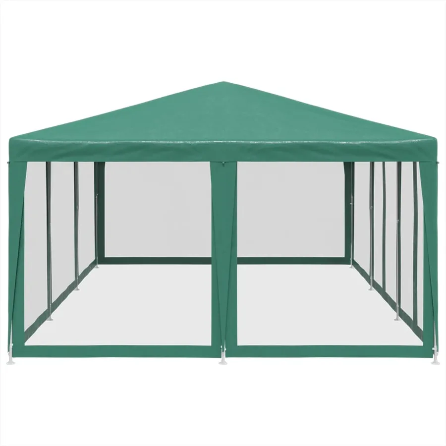 Tente de fête avec 10 parois latérales en maille vert 6x4m PEHD - 4
