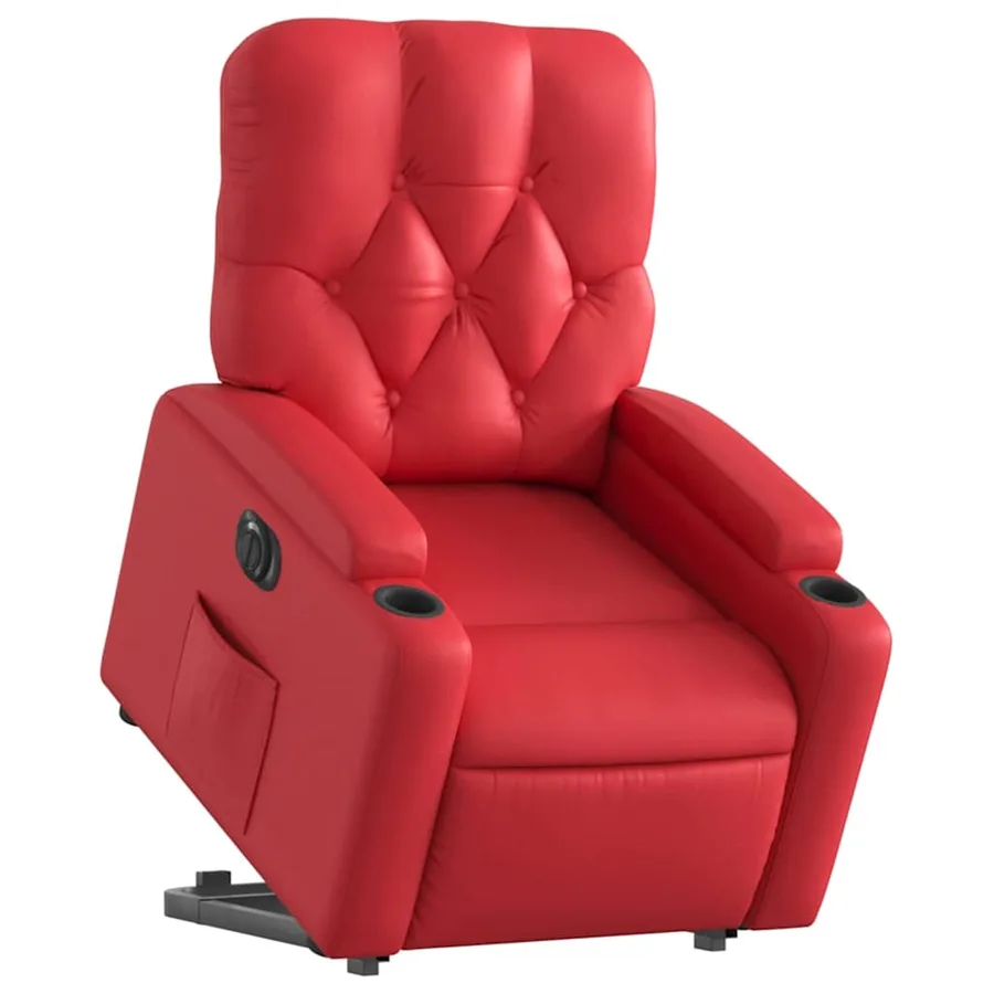 Fauteuil inclinable électrique rouge similicuir - 3