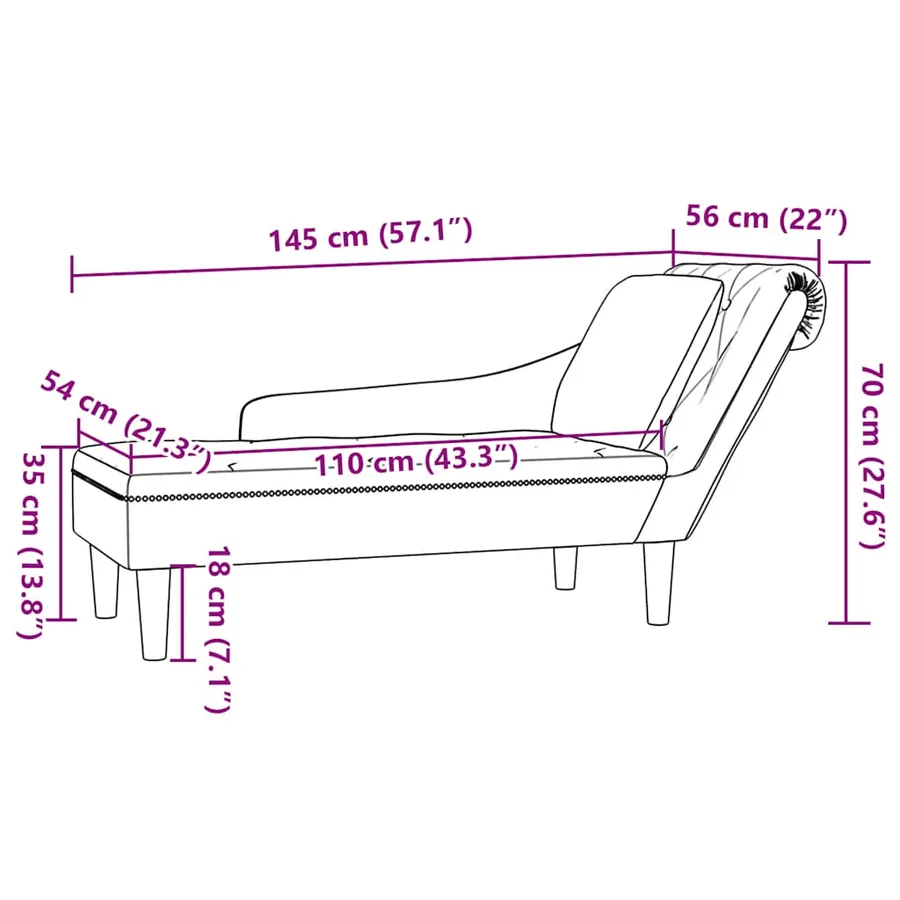 Fauteuil long et coussin et accoudoir droit gris clair velours - 9
