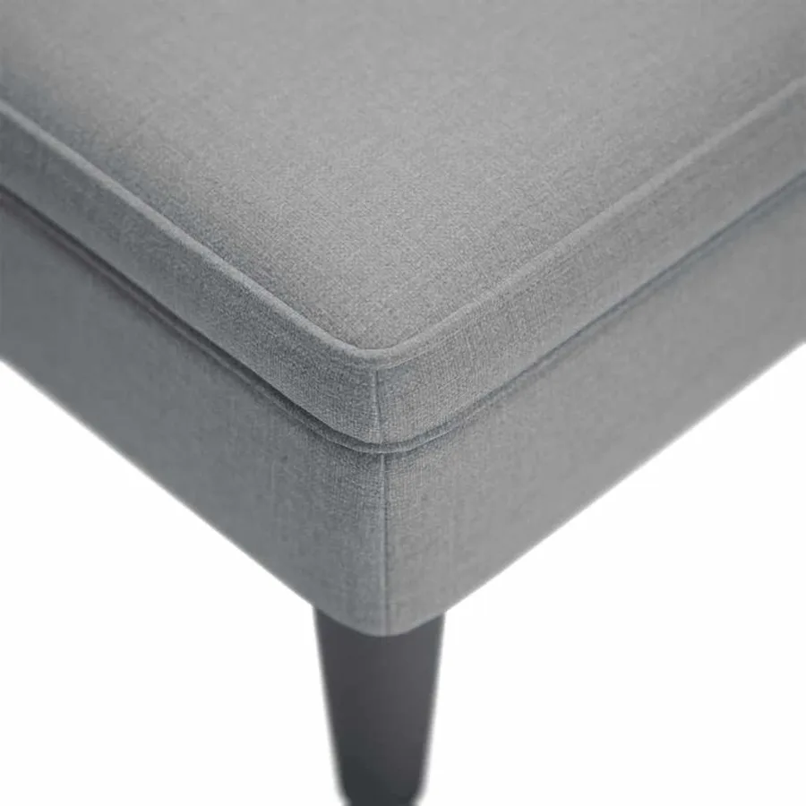 Fauteuil long avec coussin et accoudoir droit gris clair tissu - 7
