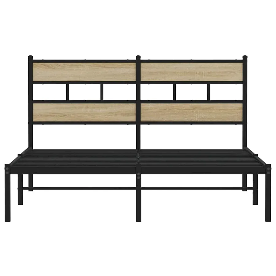 Cadre de lit en métal sans matelas chêne sonoma 135x190 cm - 4