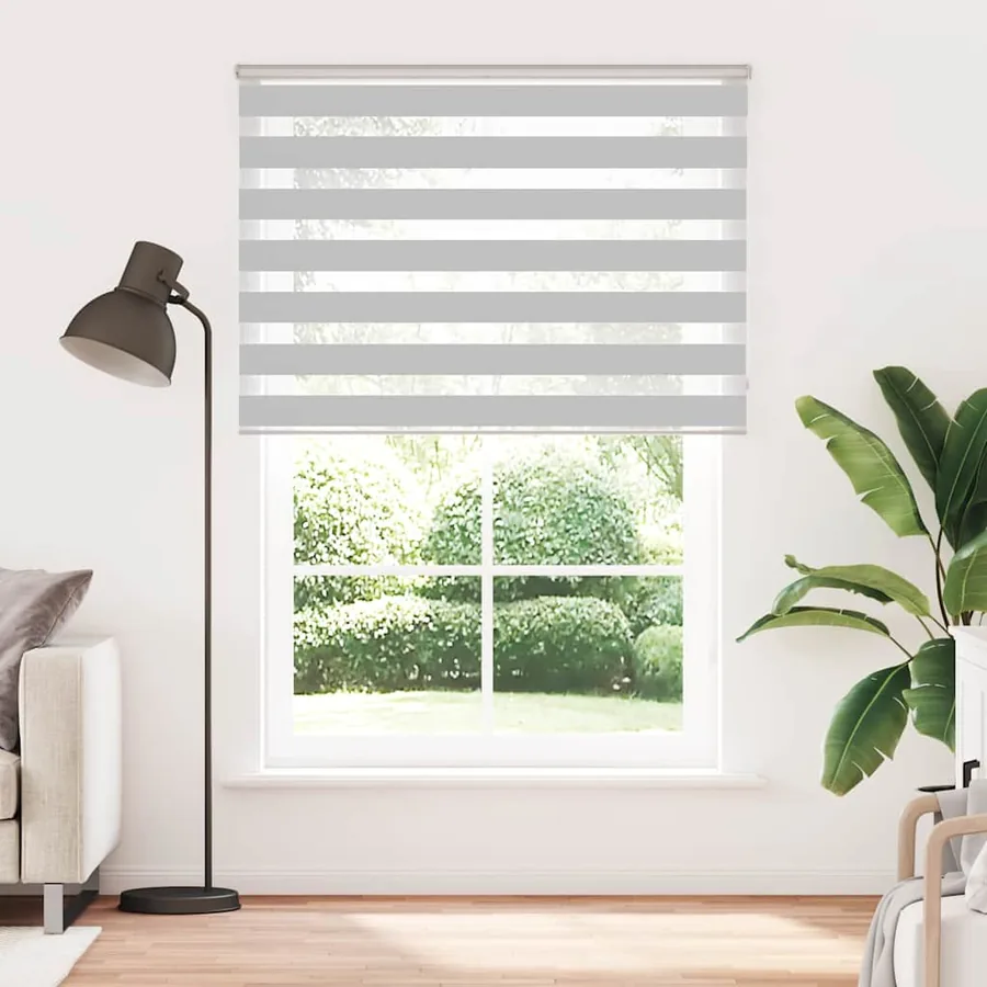 Store zèbre gris clair largeur du tissu 130,9 cm polyester - 2