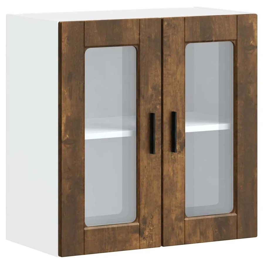 Armoire murale de cuisine avec porte en verre Porto chêne fumé - 2