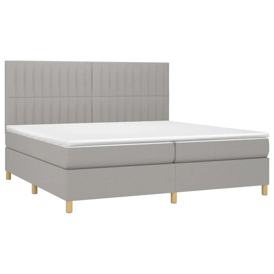 Sommier à lattes de lit matelas et LED Gris clair 200x200 cm - 3