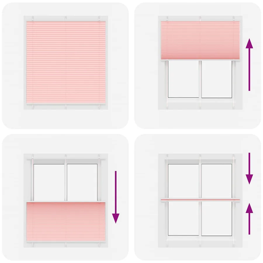 Store plissé rose 120x100 cm largeur du tissu 119,4cm polyester - 7
