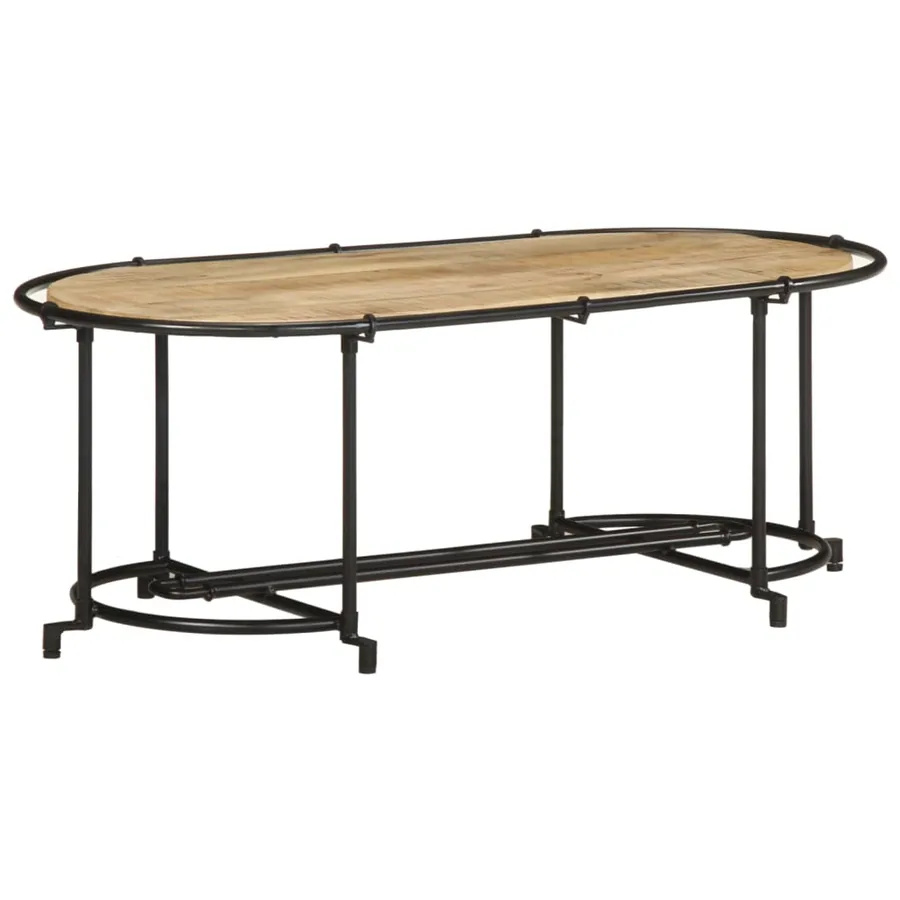 Table basse 110x55x40 cm bois de manguier massif brut - 2