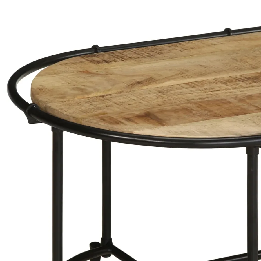 Table basse 110x55x40 cm bois de manguier massif brut - 6