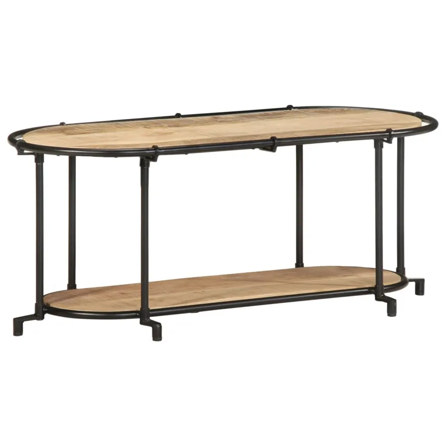 Meuble TV 100x42x40 cm bois massif de manguier brut - 2